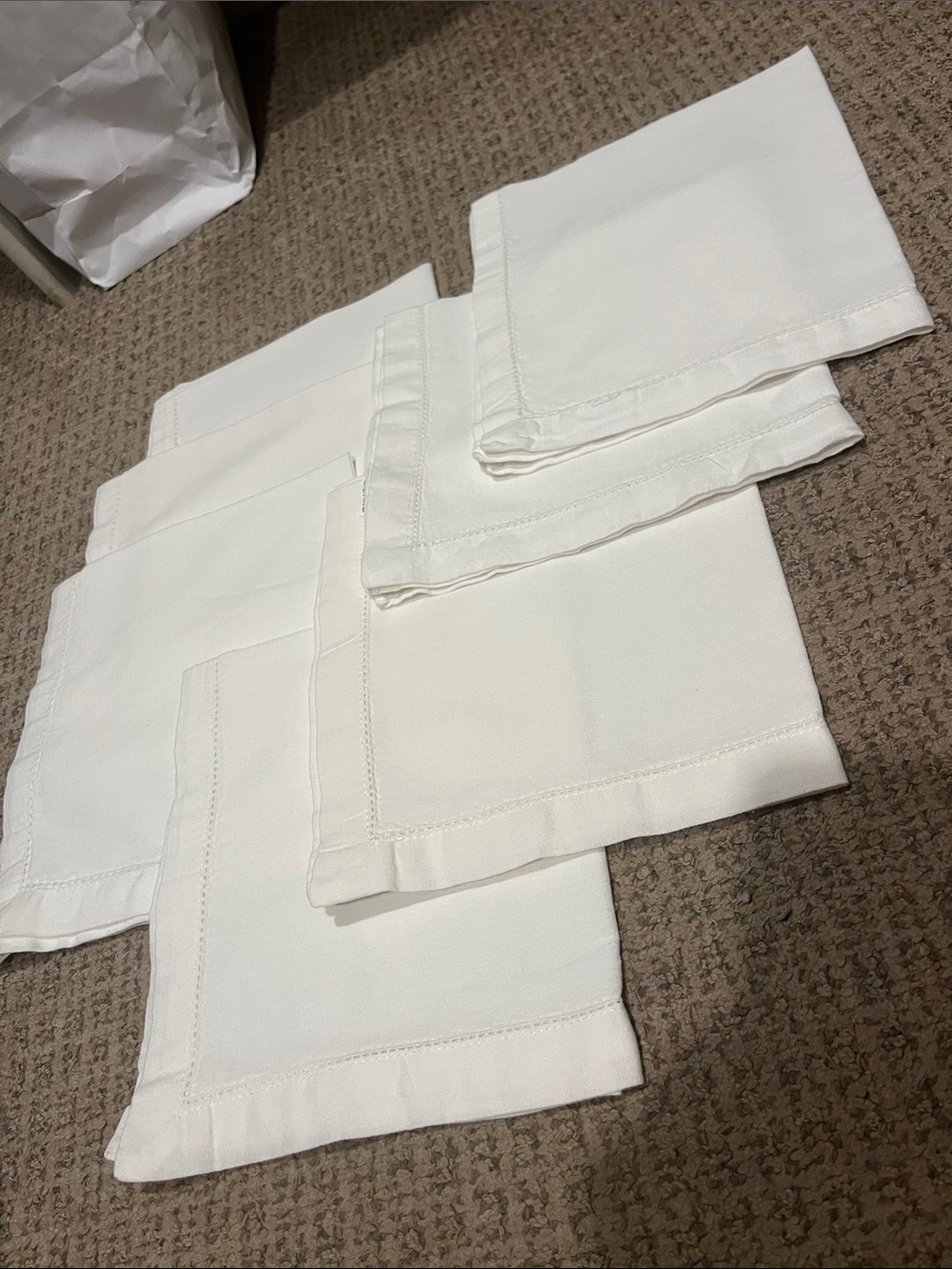 Classic White Hemstitch Napkins - Pack of 6